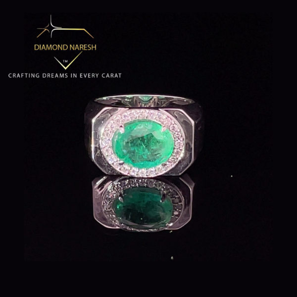 Oval Green Diamond Ring